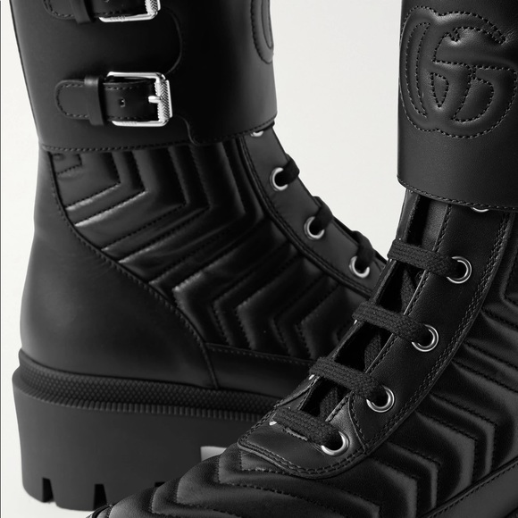 Lightly Used Gucci Frances Combat Boots - Picture 4 of 9